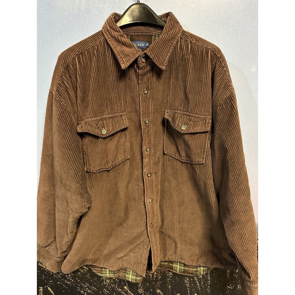 Vintage J Crew Chore Coat Mens Size XL- Brown Flannel Lined Barn Jacket Corduroy